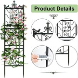 unho Trellis van metaal, set van 2, roestvrije klimhulp voor klimplanten, 195 x 50 cm, hekwerk tuin, tuindecoratie, zwart