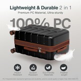 Vipbox Koffer 65x45x27cm Polycarbonaat Lichtgewicht Hardshell Uitbreidbaar Reiskoffer Middelgroot Met 4 Wielen Trolley Travel Bagage Met Spinnerwielen TSA Goedkeuring Slot,Zwart