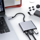 USB C naar HDMI multiport adapter, USB Type-C naar HDMI 4K / USB 3.0 &USB-C PD sneloplaadpoort, digitale AV-adapter voor MacBook/MacBook Pro/air/Galaxy S8/S9 (compatibel Thunderbolt 3)