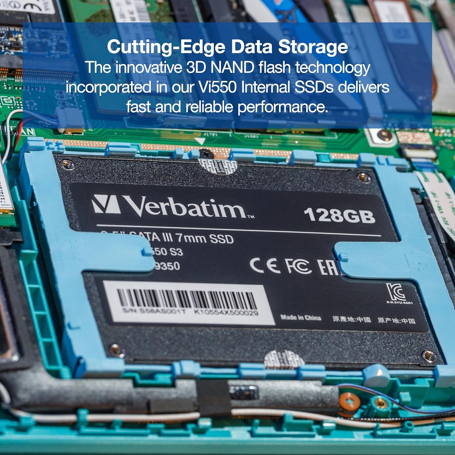 Verbatim Vi550 S3 SSD - 512 GB 2,5", interne Solid State Drive met 3D NAND-technologie, zwart