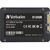 Verbatim Vi550 S3 SSD - 512 GB 2,5", interne Solid State Drive met 3D NAND-technologie, zwart