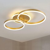 Moderne Gouden Ring LED Plafondlamp 60cm - Dimbare Verlichting met Afstandsbediening (3000K-6000K)