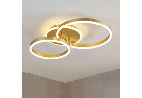Gouden LED Plafondlamp Ring 60cm - Dimbare Verlichting met Afstandsbediening (-34%)