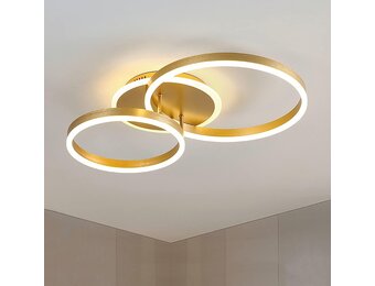 Moderne Gouden Ring LED Plafondlamp 60cm - Dimbare Verlichting met Afstandsbediening (3000K-6000K)