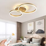 Moderne Gouden Ring LED Plafondlamp 60cm - Dimbare Verlichting met Afstandsbediening (3000K-6000K)