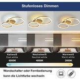 Moderne Gouden Ring LED Plafondlamp 60cm - Dimbare Verlichting met Afstandsbediening (3000K-6000K)