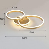Moderne Gouden Ring LED Plafondlamp 60cm - Dimbare Verlichting met Afstandsbediening (3000K-6000K)