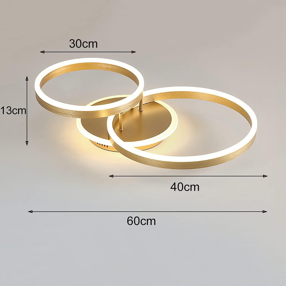 Moderne Gouden Ring LED Plafondlamp 60cm - Dimbare Verlichting met Afstandsbediening (3000K-6000K)