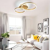 Moderne Gouden Ring LED Plafondlamp 60cm - Dimbare Verlichting met Afstandsbediening (3000K-6000K)