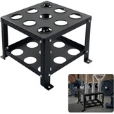 9 bar Olympische Barbell verticale vloerstandaard opbergrek, olympische barbell opslagstandaard, heavy duty verticale barbellhouder standaard