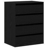 vidaXL Ladekast met lade Zwart eiken 60 x 41 x 76 cm Bewerkt hout