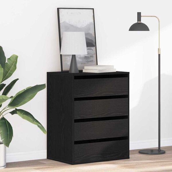 vidaXL Ladekast met lade Zwart eiken 60 x 41 x 76 cm Bewerkt hout