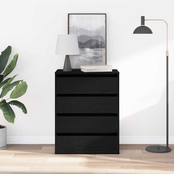 vidaXL Ladekast met lade Zwart eiken 60 x 41 x 76 cm Bewerkt hout
