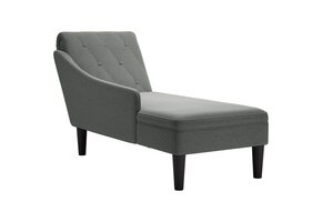 Donkergrijze Chaise Longue met Kussen - 34% Korting