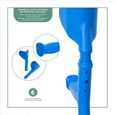 Krukken voor Volwassenen, Verstelbaar Aluminium, Blauw (Paar) | Snel Verstelbaar, Anatomisch Handvat, Antislipdop, Draagvermogen 125 kg