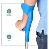 Krukken voor Volwassenen, Verstelbaar Aluminium, Blauw (Paar) | Snel Verstelbaar, Anatomisch Handvat, Antislipdop, Draagvermogen 125 kg