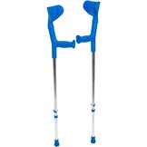 Krukken voor Volwassenen, Verstelbaar Aluminium, Blauw (Paar) | Snel Verstelbaar, Anatomisch Handvat, Antislipdop, Draagvermogen 125 kg