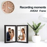 Dubbele fotolijst 6x4, scharnierende opvouwbare houten fotolijst met glas, bureaustandaard voor 2 foto's, perfect voor familie, huwelijksgeschenken, zwart