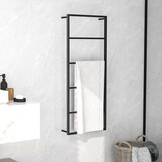 VidaXL Handdoekenrek Staal Zwart (45x10x115 cm) - 40% Korting