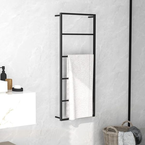 VidaXL Handdoekenrek Staal Zwart (45x10x115 cm) - 40% Korting