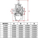 PWK 34mm Motorfiets Carburateur Carb Voor ATV UTV Scooter 125cc 150cc 175cc 200cc 250cc Dirt Bike-Zwart - Maat 34MM