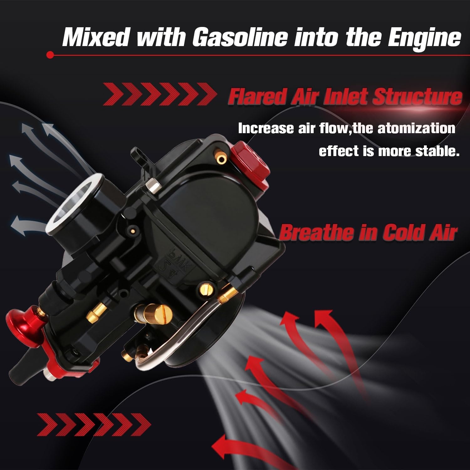 PWK 34mm Motorfiets Carburateur Carb Voor ATV UTV Scooter 125cc 150cc 175cc 200cc 250cc Dirt Bike-Zwart - Maat 34MM