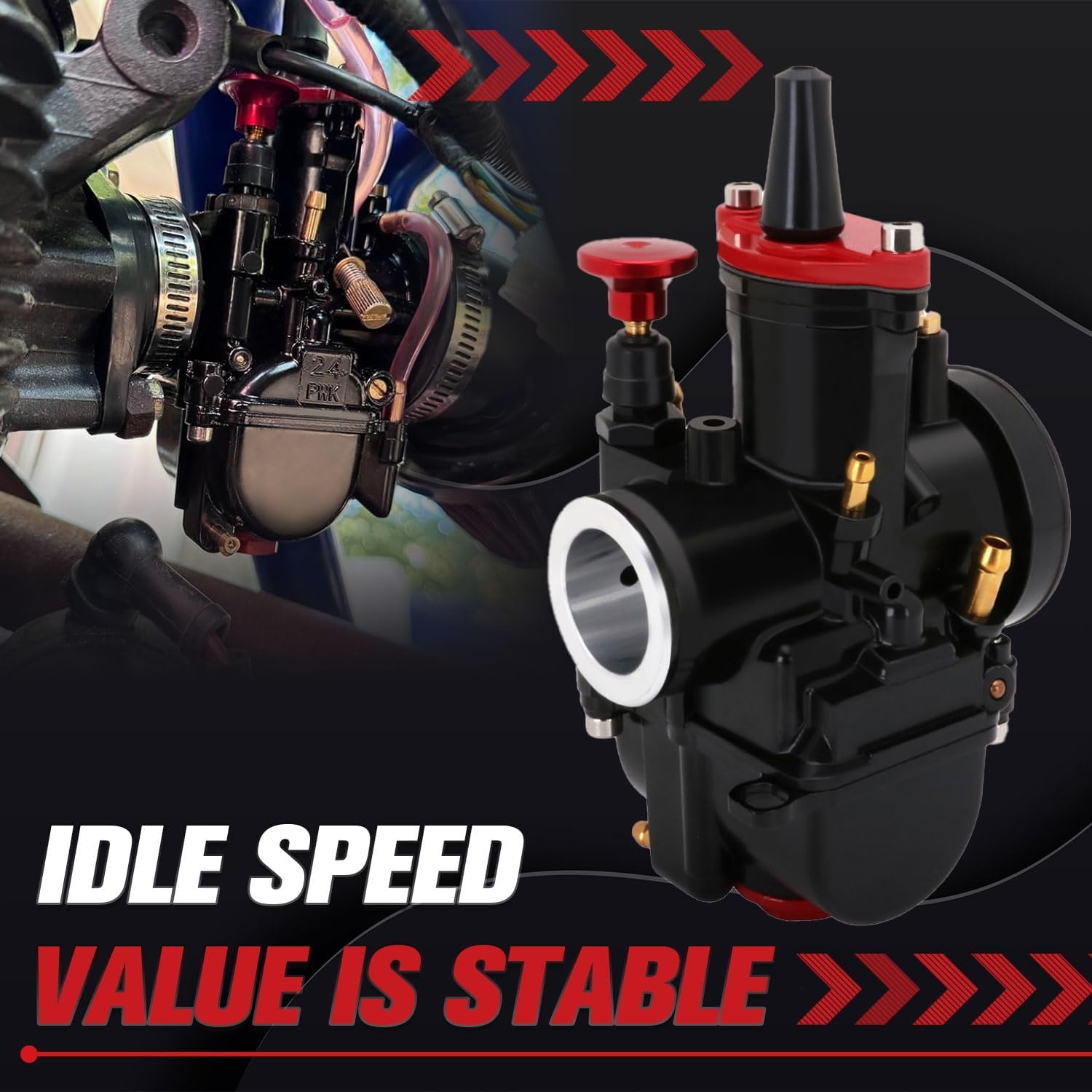 PWK 34mm Motorfiets Carburateur Carb Voor ATV UTV Scooter 125cc 150cc 175cc 200cc 250cc Dirt Bike-Zwart - Maat 34MM