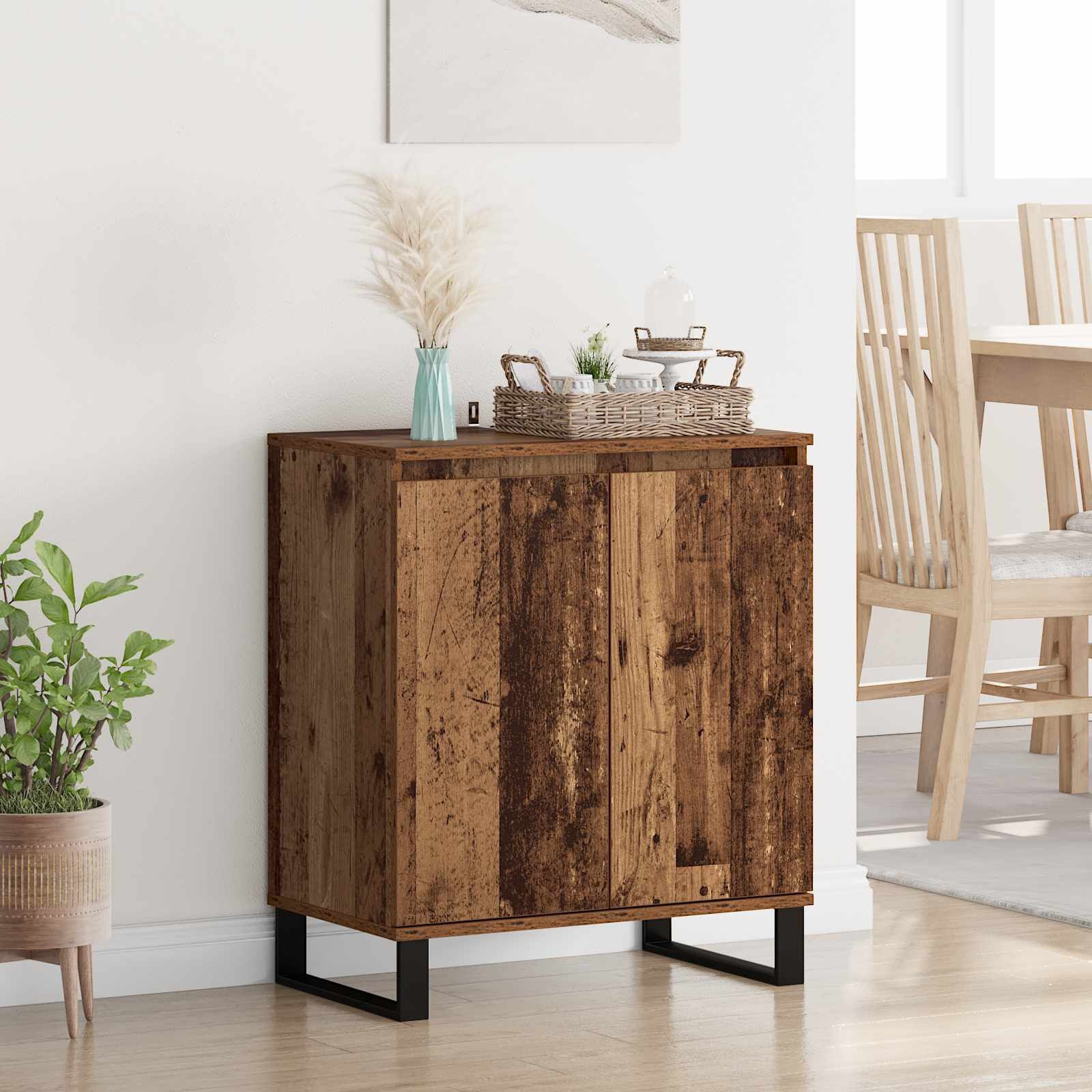vidaXL Dressoir Oud Hout 60 x 35 x 70 cm Bewerkt hout