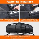 Zacro tas voor imperiaal Dell'auto auto auto rooftop Cargo Bag Zwart A
