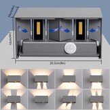 4x LED Wandlamp Grijs 20W Warm Wit 3000K IP65 - 76% Korting