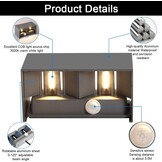 4x LED Wandlamp Grijs 20W Warm Wit 3000K IP65 - 76% Korting