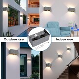4x LED Wandlamp Grijs 20W Warm Wit 3000K IP65 - 76% Korting