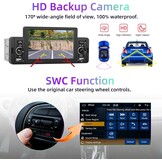 Podofo 1 DIN Autoradio Compatibel met Apple Carplay en Android Auto,5 Inch Radio Touchscreen voor Auto's met Bluetooth,FM Radio,Mirror Link,AHD Achteruitrijcamera&microfoon