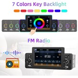 Podofo 1 DIN Autoradio Compatibel met Apple Carplay en Android Auto,5 Inch Radio Touchscreen voor Auto's met Bluetooth,FM Radio,Mirror Link,AHD Achteruitrijcamera&microfoon