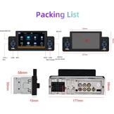 Podofo 1 DIN Autoradio Compatibel met Apple Carplay en Android Auto,5 Inch Radio Touchscreen voor Auto's met Bluetooth,FM Radio,Mirror Link,AHD Achteruitrijcamera&microfoon