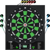 CyeeLife Elektronisch Dartbord Zwart - 34 Spellen & 355 Variaties, 1-8 Spelers, met LED-scherm en Duitse stem