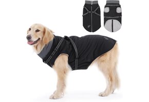 Warm Hondenharnas Vest Waterdicht Reflecterend Zwart 4XL (28% Korting)