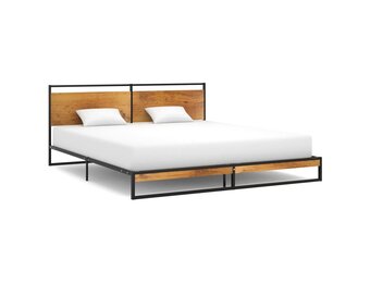 VidaXL Bedframe Metaal Zwart 180x200 cm - 35% Korting