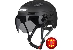 Fietshelm Volwassenen Mat Zwart S-M met LED-Verlichting (34% Korting)