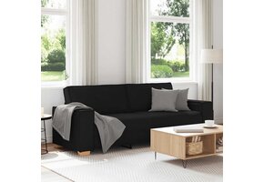 3-zitsbank Zwart Stof 180cm - 35% Korting