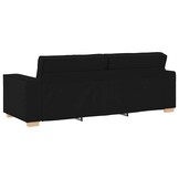 vidaXL 3-zitsbank Zwart 180 cm Stof