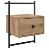 vidaXL Nachtkastje met lade Artisan Eiken 35 x 30 x 51 cm Bewerkt hout