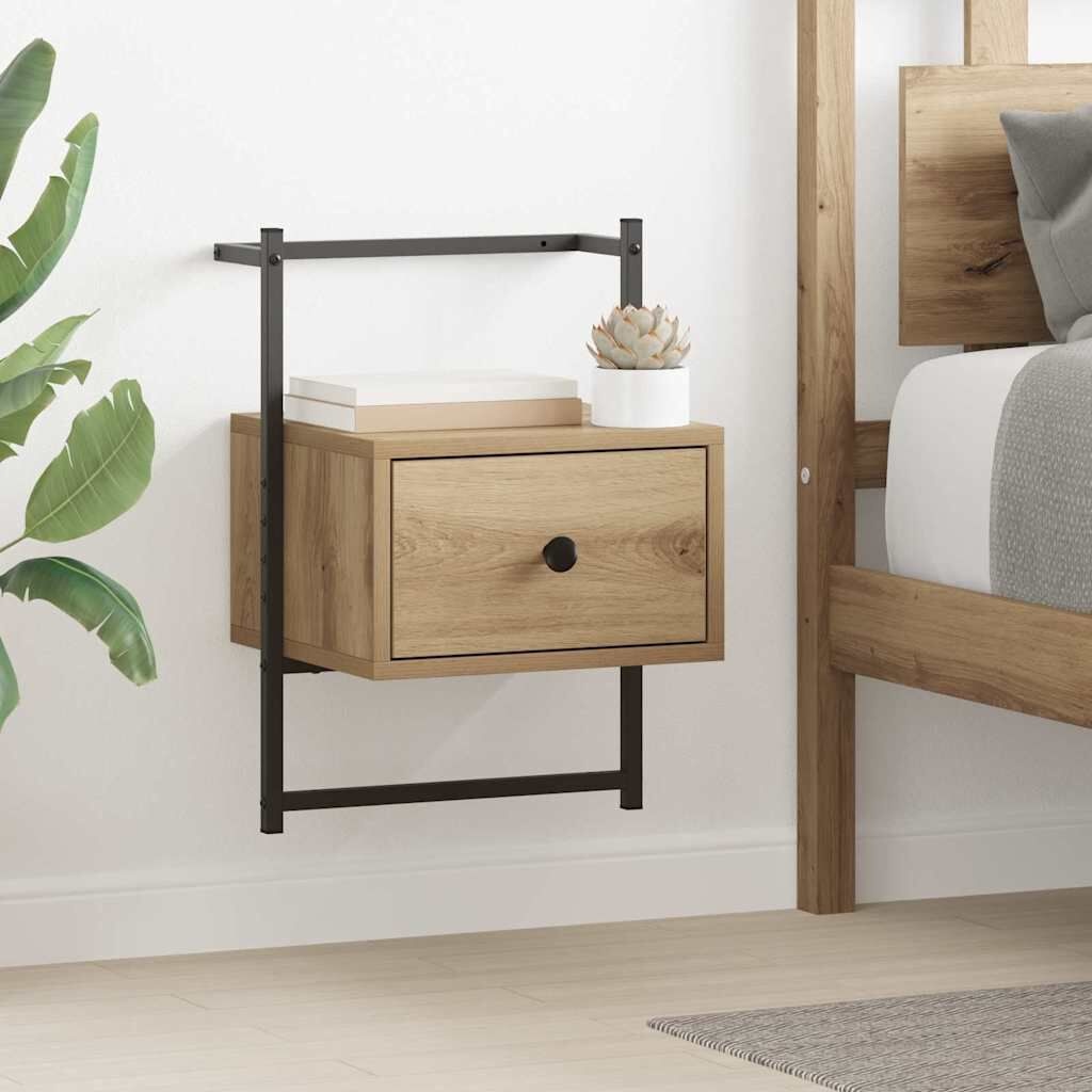 vidaXL Nachtkastje met lade Artisan Eiken 35 x 30 x 51 cm Bewerkt hout