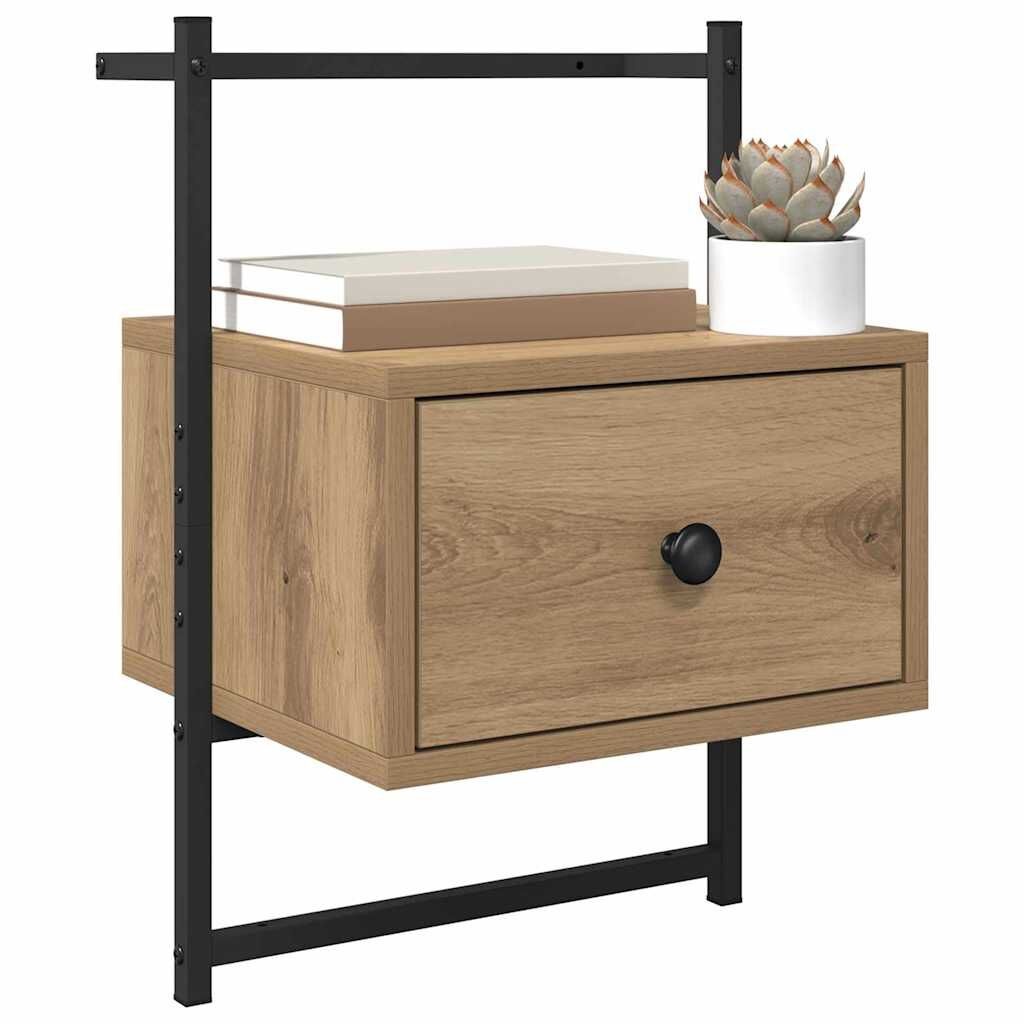 vidaXL Nachtkastje met lade Artisan Eiken 35 x 30 x 51 cm Bewerkt hout