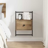 vidaXL Nachtkastje met lade Artisan Eiken 35 x 30 x 51 cm Bewerkt hout