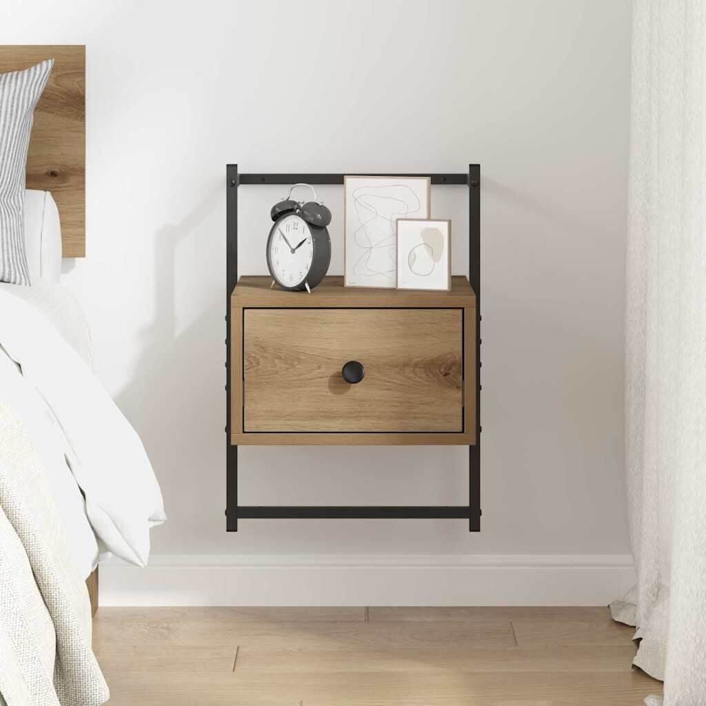 vidaXL Nachtkastje met lade Artisan Eiken 35 x 30 x 51 cm Bewerkt hout