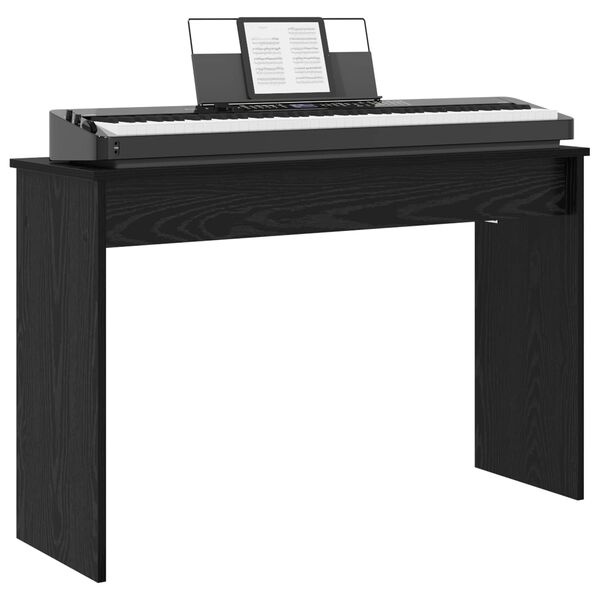 vidaXL Keyboardstand Zwart Eiken 100 x 32 x 64 cm Bewerkt hout
