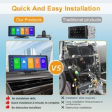 Podofo Draagbare Autoradio 9.3 Inch IPS Touchscreen met Apple CarPlay & Android Auto