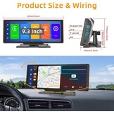 Podofo Draagbare Autoradio 9.3 Inch IPS Touchscreen met Apple CarPlay & Android Auto