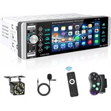 Podofo 1-DIN Autoradio met 5.1 Inch IPS Touchscreen, Bluetooth, Handsfree, RDS, FM en 4 USB Poorten
